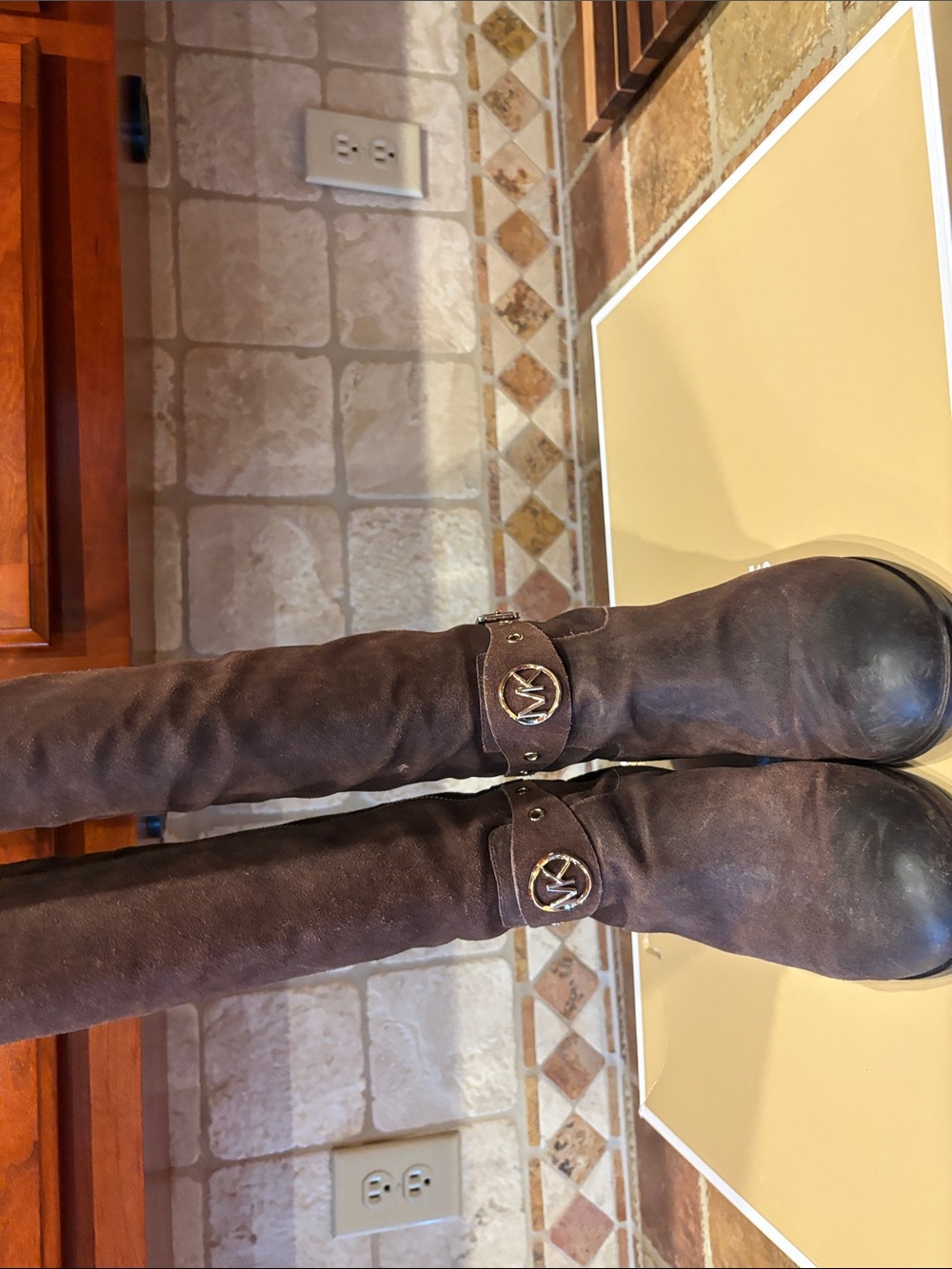 Michael Kors Heather Knee-High Boot Heeled Boots in Brown